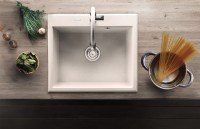 Deante Andante 60x52 cm gránit mosogató, 1 medence, 3 színben: alabaster, nero, metallic graphite