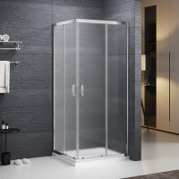 Roltechnik Project Line Sundis Matt szögletes zuhanykabin tolóajtókkal, króm kerettel, matt