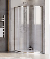 NIWELL Adele 80x80 cm íves zuhanykabin, tolóajtóval, vízlepergető üvegbevonattal