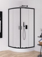 New Trendy Suvia Black 80x80 cm íves zuhanykabin, Active Shield vízlepergető üvegbevonattal
