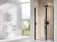 Ravak Chrome CSD2 110 cm 2 részes zuhanyajtó nyíló ajtóval, fekete profillal