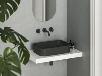 Ravak Ceramic Slim R Black pultra ültethető mosdó 55x37 cm
