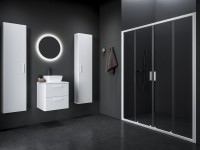 Ravak Blix II NBLDP4 150 cm zuhanyajtó, tolóajtóval, fehér kerettel