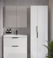 Cersanit City 60 cm fali, alsó fürdőszobabútor, magasfényű fehér színben + kerámia mosdó SZETT