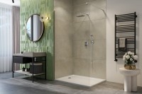 H2O Walk-in zuhanyfal króm profillal, Easy Clean vízlepergető bevonattal