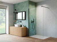 H2O Walk-in zuhanyfal króm profillal, Easy Clean vízlepergető bevonattal