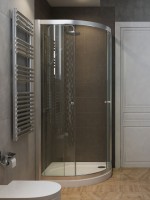 Radaway Projecta A 90x90 cm íves zuhanykabin króm kerettel, átlátszó üveggel KÉSZLETSÖPRÉS