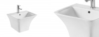 Wellis Freesia szögletes fali mosdó 53,3x44,9x36,5 cm