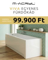 M-Acryl Viva 160x70 cm egyenes akril kád + vízszintező kádláb 