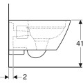 Geberit Selnova Square Rimfree, perem nélküli fali WC, zárt forma, szögletes