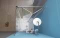 Sapho Easy Line harmonika zuhanyajtó, átlátszó üveggel, 70x190 cm