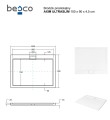Besco Axim Ultraslim 90x100 cm szögletes akril zuhanytálca