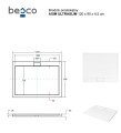 Besco Axim Ultraslim 80x120 cm szögletes akril zuhanytálca