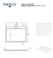 Besco Axim Ultraslim 90x120 cm szögletes akril zuhanytálca