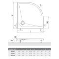 Roltechnik Marmo Neo 90x90 cm íves, öntöttmárvány zuhanytálca