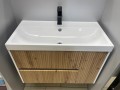 Savini Portofino fürdőszobabútor 3021CF40 aranytölgy + fehér színben, mosdóval