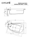Cersanit Joanna aszimmetrikus akril kád 140x90 cm jobbos kivitelben KÉSZLETSÖPRÉS