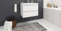 Bianco Lucido 80 cm komplett fürdőszobabútor szett, mosdóval, tükörrel, világítással együt