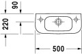 Duravit D-Code 50x22 cm fali kézmosó, jobbos vagy balos csaplyukkal