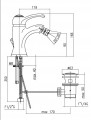 Sapho Kirké bidé csaptelep, automata leeresztővel, bronz felülettel KI03B