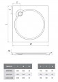 Roltechnik Macao-M 80x80x3 cm szögletes, lapos, öntött márvány zuhanytálca